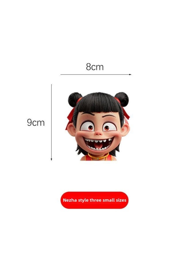 Nezha Devil Boy Sea-making Personality Car Sticker Car Motorcycle Glass Rear Gear Body Trunk Waterproof Sticker Decoration-Color:Nezha Style 3 -Size:Default Items  - Image 1