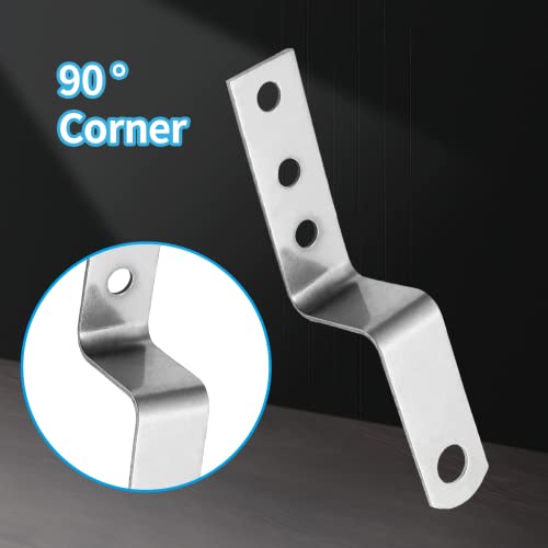 Bivethoi 15pcs Metal Z Angle Brackets 1 Inch / 25mm, Corner Mounting Shelf Brace with Screws, Furniture Fastener Photo Frame Brace Accessories - Image 4