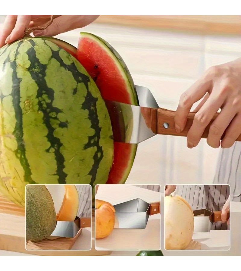 Stainless Steel Watermelon Cutter Multifunctional Fruit Slicer Dicer 1pc - Image 1
