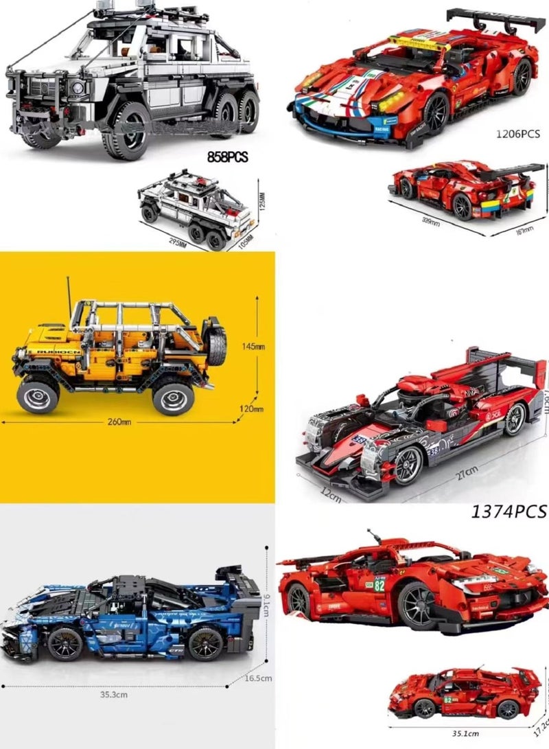 Car building blocks Car model with pull-back function Exquisite workmanship - Image 2