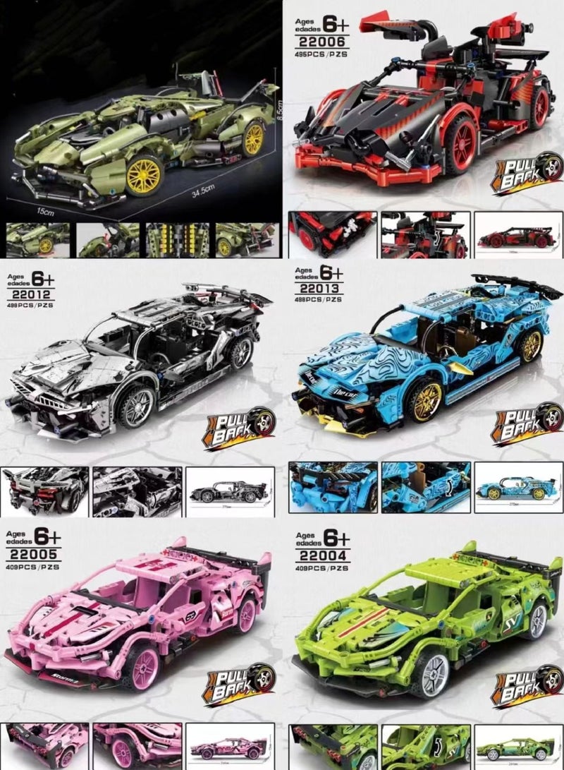 Car building blocks Car model with pull-back function Exquisite workmanship - Image 3