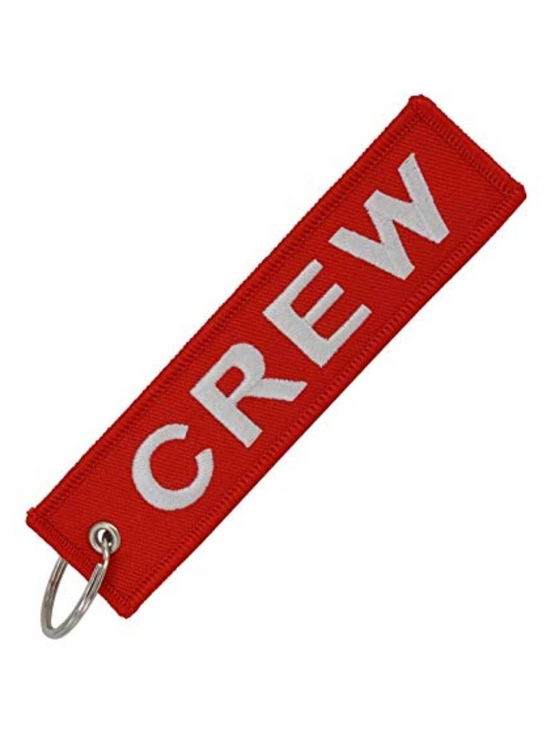 SOLDOUT Double Sided Embroidery Flight Crew Captain Pilot Keychain Keyring For Motorcycles, Cars, Bag, Key Fobs Fashion (Red, Crew) - Image 1