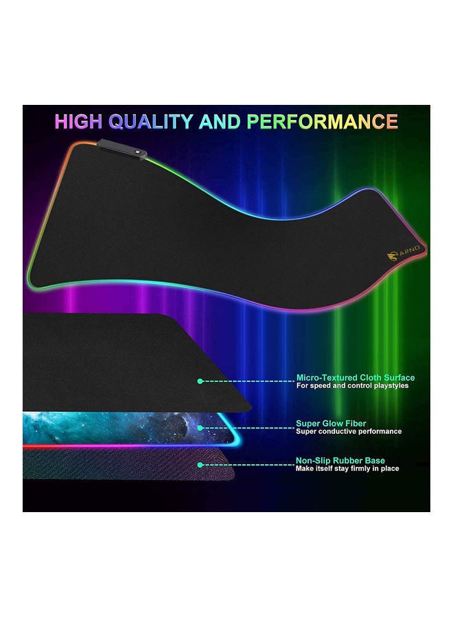 NIBEMINENT RGB Gaming LED Extended Keyboard And Mouse Pad With Anti-Slip Rubber Base Extra Large 300 x 800mm -wired  - Image 5