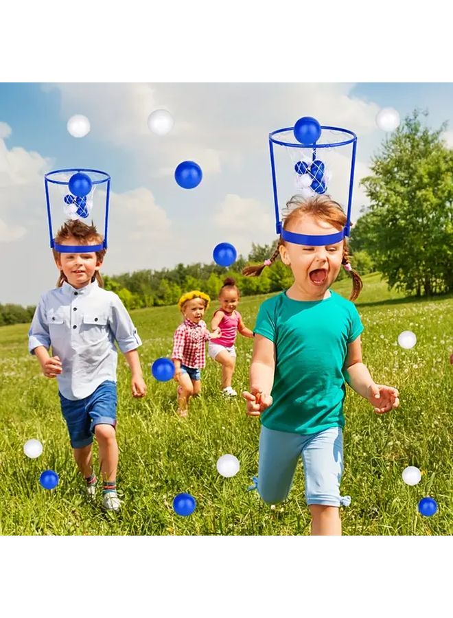 Blue Adjustable Basketball Frame Set with 20 Balls for Indoor Outdoor Family Fun - Image 3