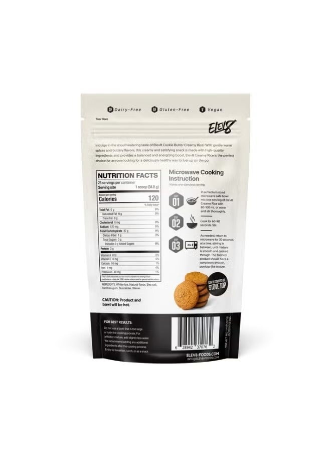 Elev8 Creamy Rice Cookie Butter Flavor 875g Dairy Free and Gluten Free Rice CreamElev8 Creamy Rice Cookie Butter Flavor 875g Dairy Free and Gluten Free Rice Cream - Image 3