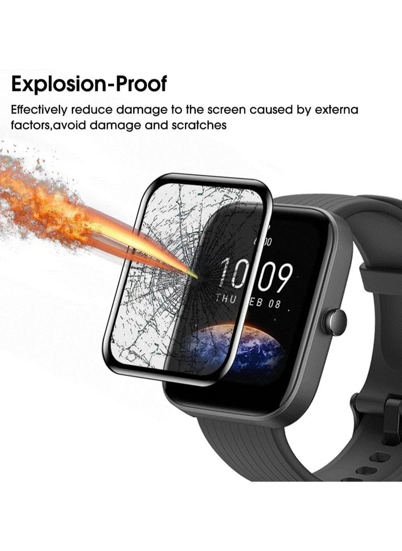 Generic - ELMO3EZZ Screen Protector Compatible with Amazfit Bib 3 / Bip 3 Pro Watch, 3D Soft Curved Edge Protection Film [Anti-Scratch] [Bubble Free] [Extremely Shatter-Resistant] [Highly Sensitive] (Not Glass) - Image 1