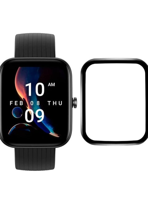 ELMO3EZZ Screen Protector Compatible with Amazfit Bib 3 / Bip 3 Pro Watch, 3D Soft Curved Edge Protection Film [Anti-Scratch] [Bubble Free] [Extremely Shatter-Resistant] [Highly Sensitive] (Not Glass)
