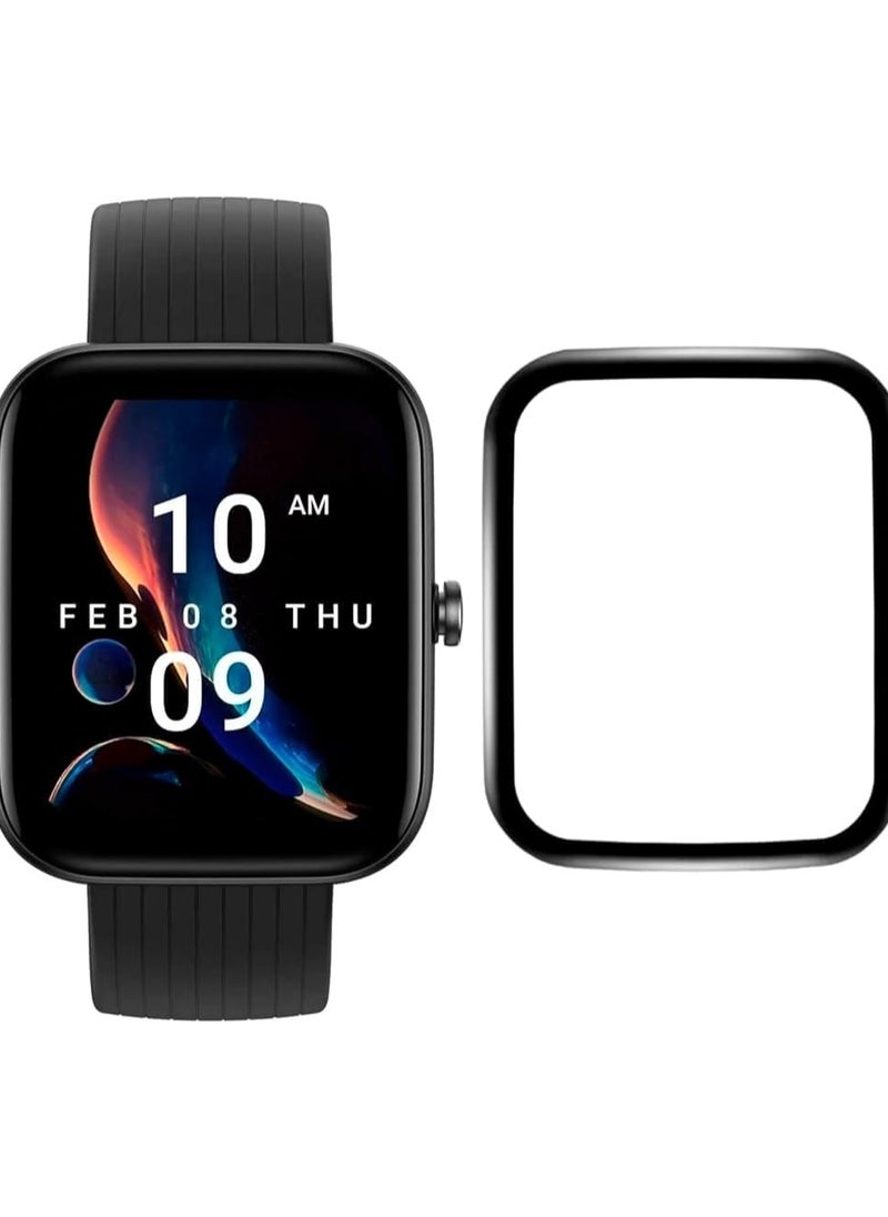 Generic - ELMO3EZZ Screen Protector Compatible with Amazfit Bib 3 / Bip 3 Pro Watch, 3D Soft Curved Edge Protection Film [Anti-Scratch] [Bubble Free] [Extremely Shatter-Resistant] [Highly Sensitive] (Not Glass) - Image 1