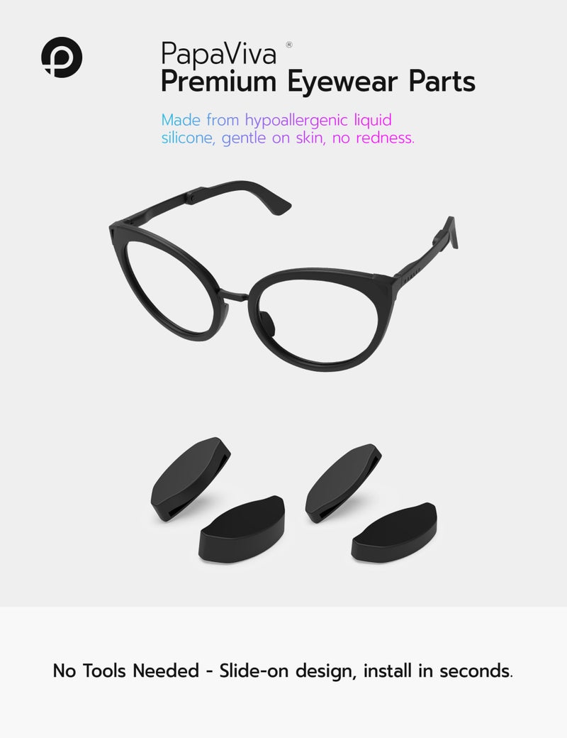 PapaViva 2 Pairs Replacement Nose Pieces for Oakley Frogskin Range OO9284 / Frogskin Hybrid OO9289/ Top Knot OO9434 / HSTN OO9242 / Sielo OO9288 - Black - Image 2