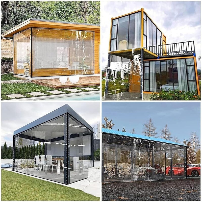 Clear Waterproof Tarp Curtain 13x20 Feet with Grommets for Outdoor Gazebo Patio Porch Partition Screen - Image 5