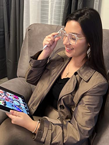 VISOONE Oversized Blue Light Blocking Glasses with Chic Square TR90 Frame and Metal Temple for Women Men REMY - Image 2