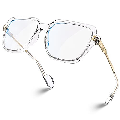 VISOONE Oversized Blue Light Blocking Glasses with Chic Square TR90 Frame and Metal Temple for Women Men REMY - Image 1