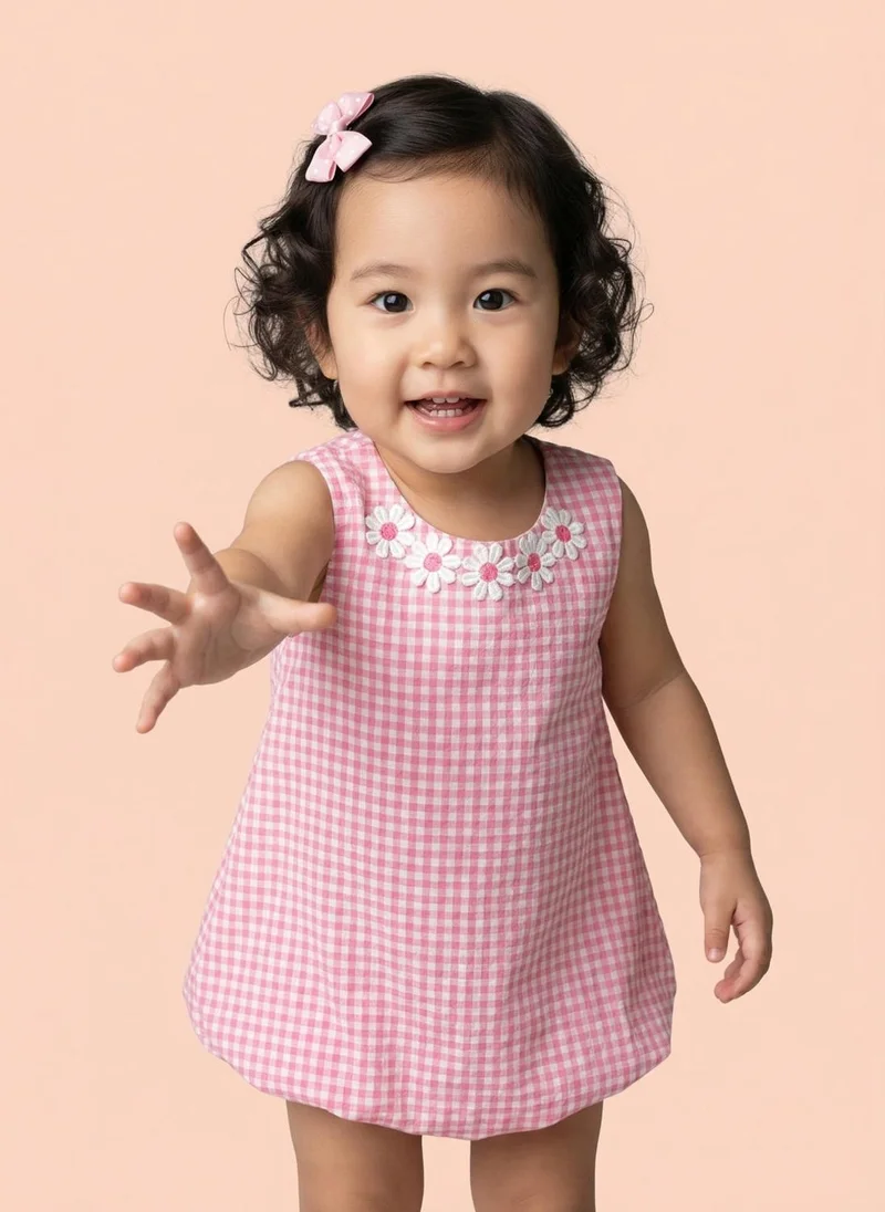 نوتيناتي Nautinati Baby Girls' Gingham Print A-line Bubble Dress with Cotton Lining