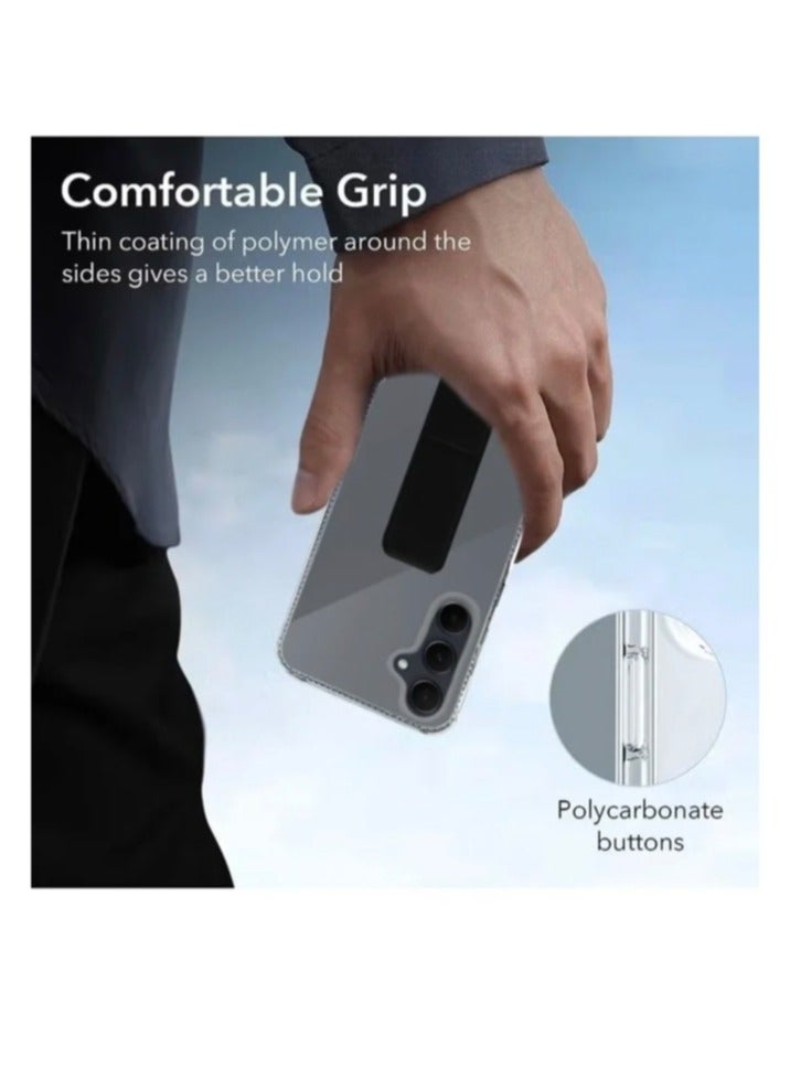 كفر حماية لهاتف سامسونج جالكسي A55 مع مسكة مغناطيسية مدمجة 3 في 1 شفاف / اسود - Image 3