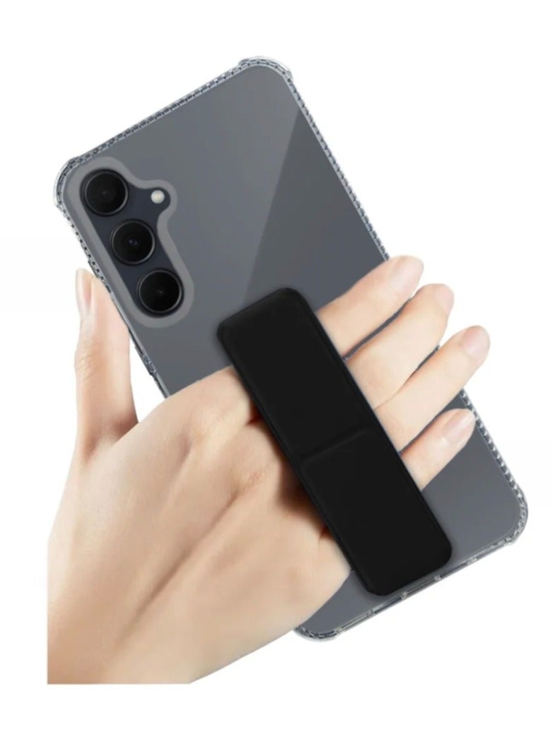 كفر حماية لهاتف سامسونج جالكسي A55 مع مسكة مغناطيسية مدمجة 3 في 1 شفاف / اسود - Image 4