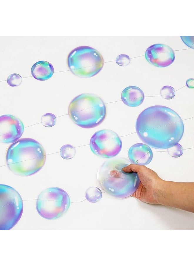 Decor365 Decor365 Little Mermaid Party Decorations Purple Blue Bubble Garlands Hanging Bubbles Streamer Banner Backdrop Decor Ocean Theme Under The Sea Decor Beach Pool Side Girls Birthday Party Supplies  - Image 4