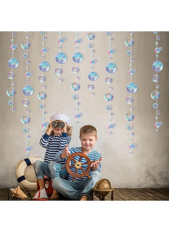 Decor365 Decor365 Little Mermaid Party Decorations Purple Blue Bubble Garlands Hanging Bubbles Streamer Banner Backdrop Decor Ocean Theme Under The Sea Decor Beach Pool Side Girls Birthday Party Supplies  - Image 2