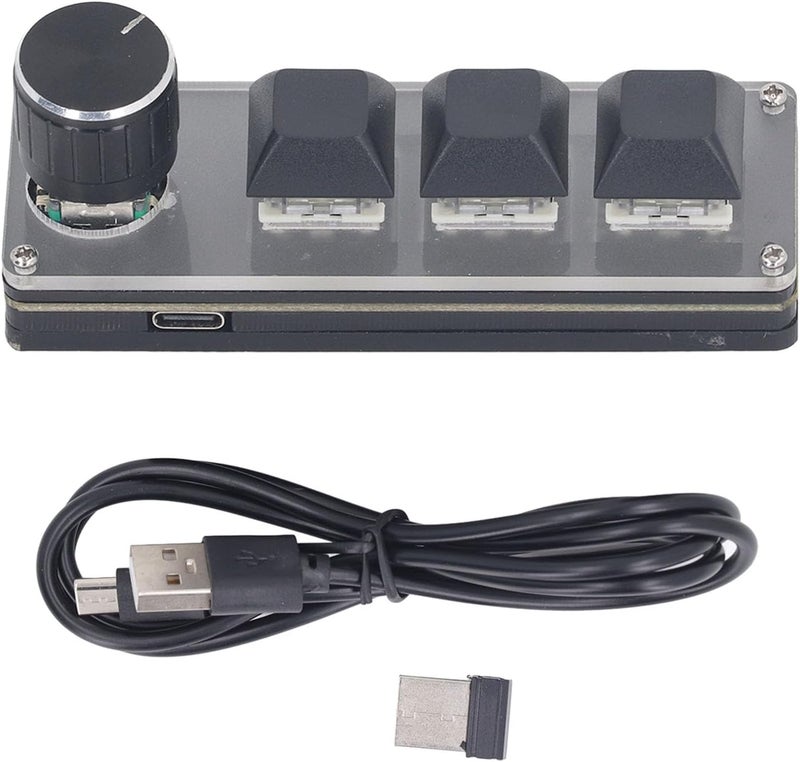 Acouto 3 Key Programmable Keypad Keyboard USB Wired & with Customizable Knob for Ulti Control - Image 5