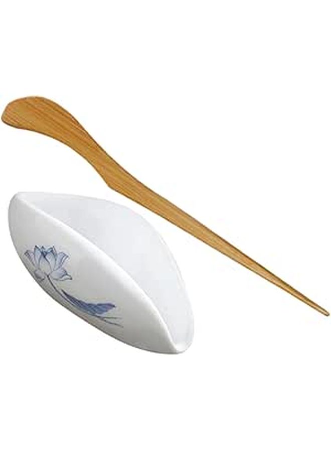 Kichvoe Ceramic Tea Scoop Elegant Loose Tea Holder For Tea Lovers Daily Use Easy Clean - Image 1
