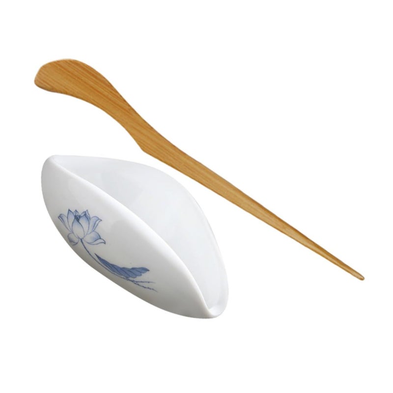 Kichvoe Ceramic Tea Scoop Elegant Loose Tea Holder For Tea Lovers Daily Use Easy Clean - Image 2