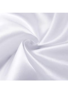 Generic 10 Pcs Satin Napkins, Square Table Napkins, 17x17" Soft Dinner Napkins Elegant Silk Napkins for Dinner Wedding Parties, Soft Smooth Fabric Washable Napkins for Parties, Weddings and Dinners (White)  - Image 3