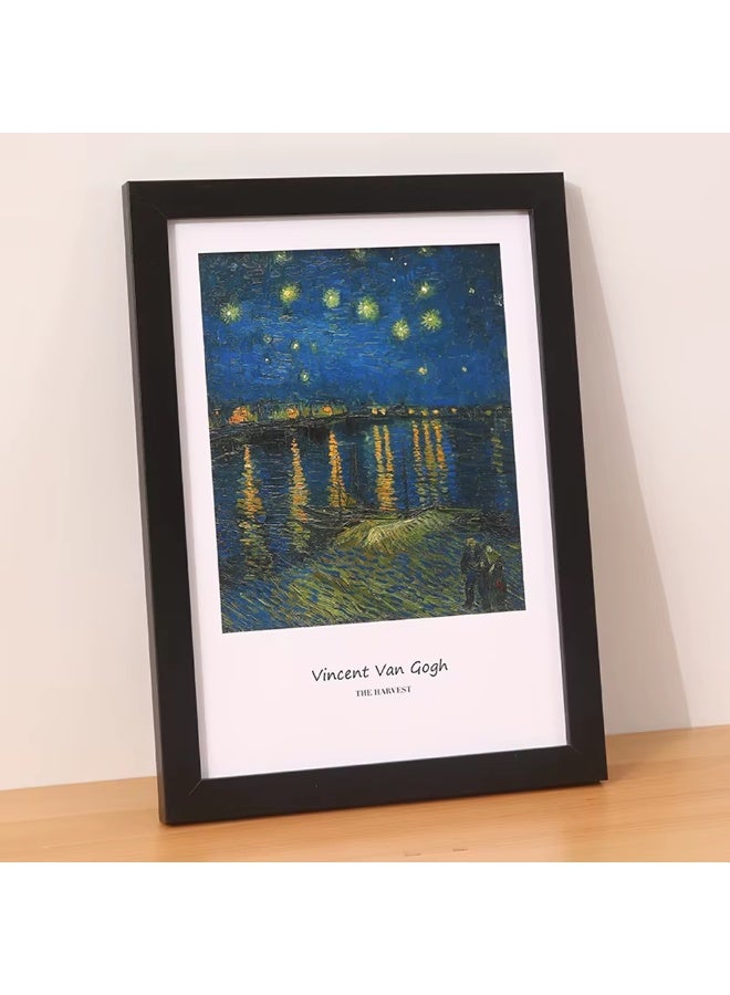 مجموعة إطارات صور سوداء A4 مكونة من 5 قطع - إطار مستندات من خشب MDF مقاس 8.3 × 11.7 بوصة (21 × 29.7 سم) - للتعليق على الحائط أو العرض على سطح الطاولة، حامل رأسي وأفقي (5، أسود) - Image 2