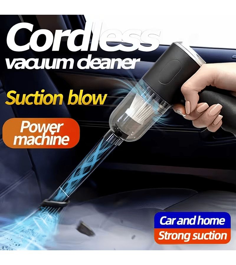 Portable Wireless Handheld Vacuum Cleaner with Tornado Cyclone Suction Technology Lightweight Cordless Design for Flexible Cleaning On the Go Rechargeable Powerful Motor Delivers Long Lasting Suction for Sofa Black - Image 1