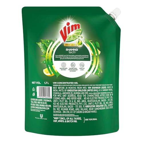 Vim Dishwash Anti Bac Liquid|| Neem|| 1.7 Ltr - Image 2