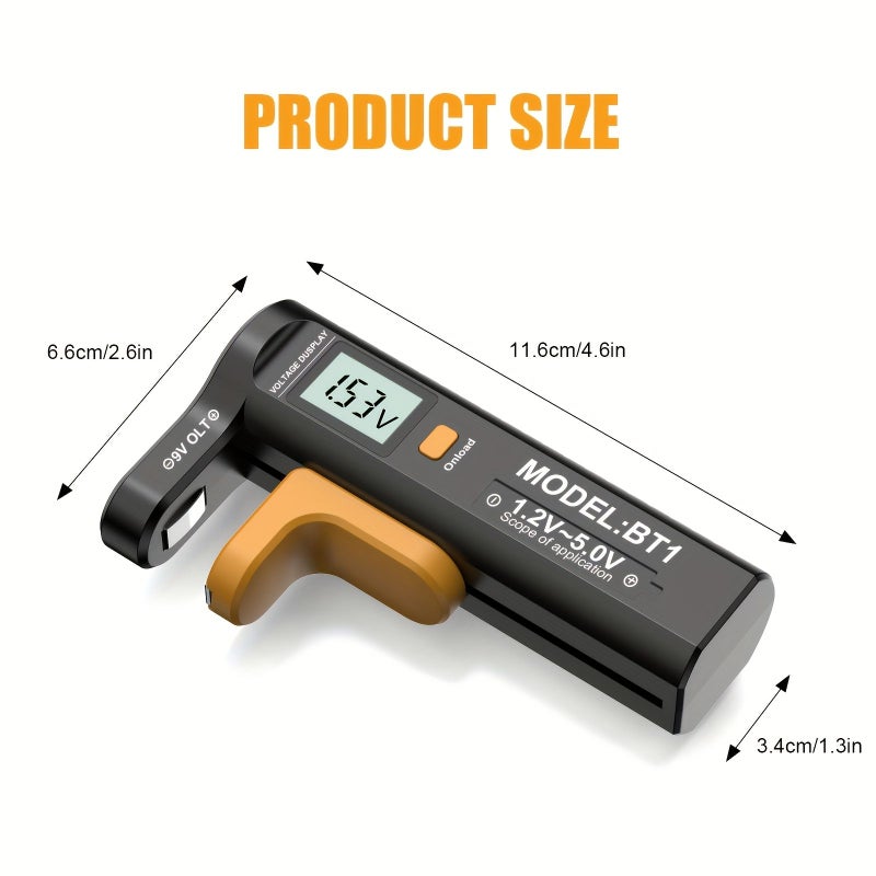 Battery Tester 1pc Universal Household Battery Checker For Aaa Aa C D 9V 1.5V Button Cell Lcd Display With Current Detection - Image 2
