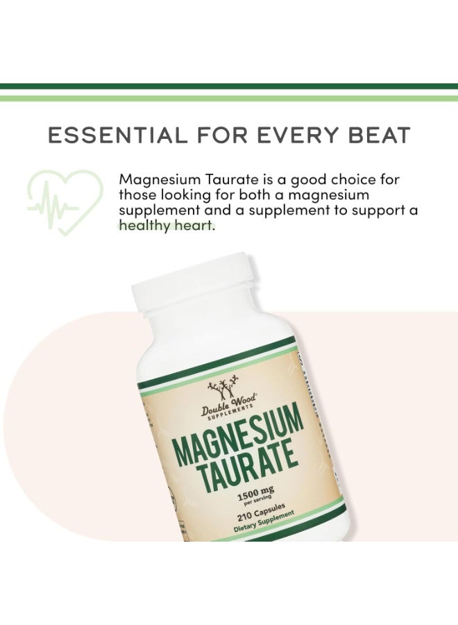 Double Wood Supplements Magnesium Taurate    1500 mg per serving 210 capsules - Image 4