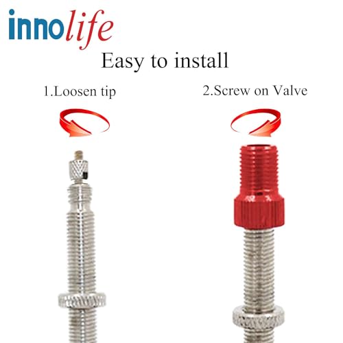 InnoLife 10 Pcs Aluminum Presta to Schrader Converter Car Valve Adapter Bicycle Bike Tube Pump Air Compressor Tools (Mixed Colors) - Image 3