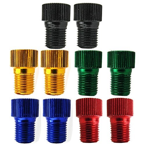 InnoLife 10 Pcs Aluminum Presta to Schrader Converter Car Valve Adapter Bicycle Bike Tube Pump Air Compressor Tools (Mixed Colors) - Image 1