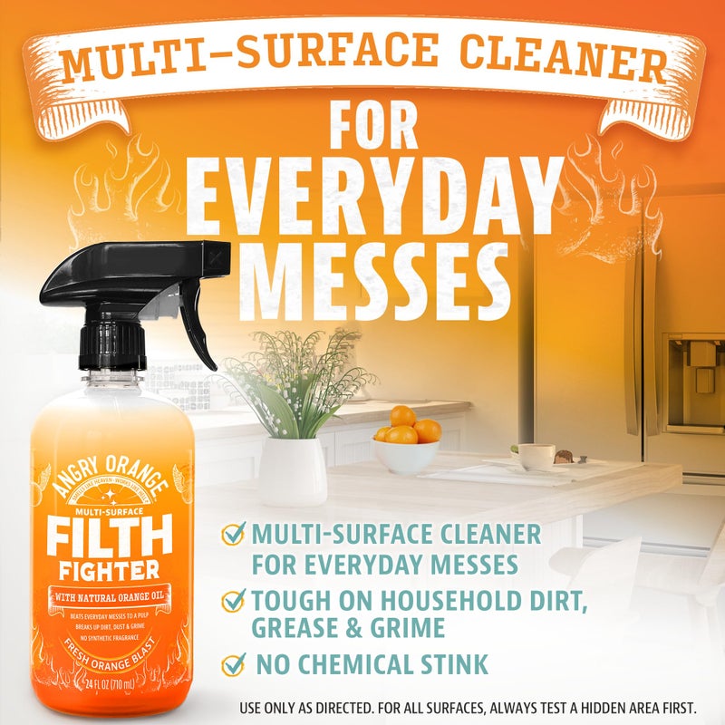 ANGRY ORANGE Citrus Multipurpose Cleaner Spray for Kitchen and Bathroom - 24 oz - Value 2 Pack - Image 2