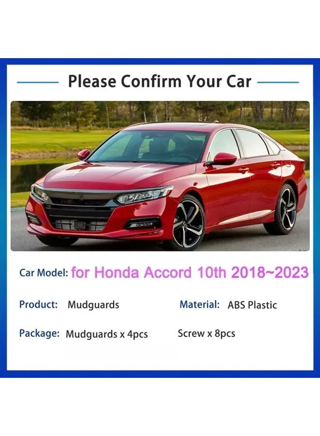 4 قطع مرايات حماية من الطين للسيارة باللون الأسود لهوندا أكورد الجيل العاشر 2018-2023 - Image 3