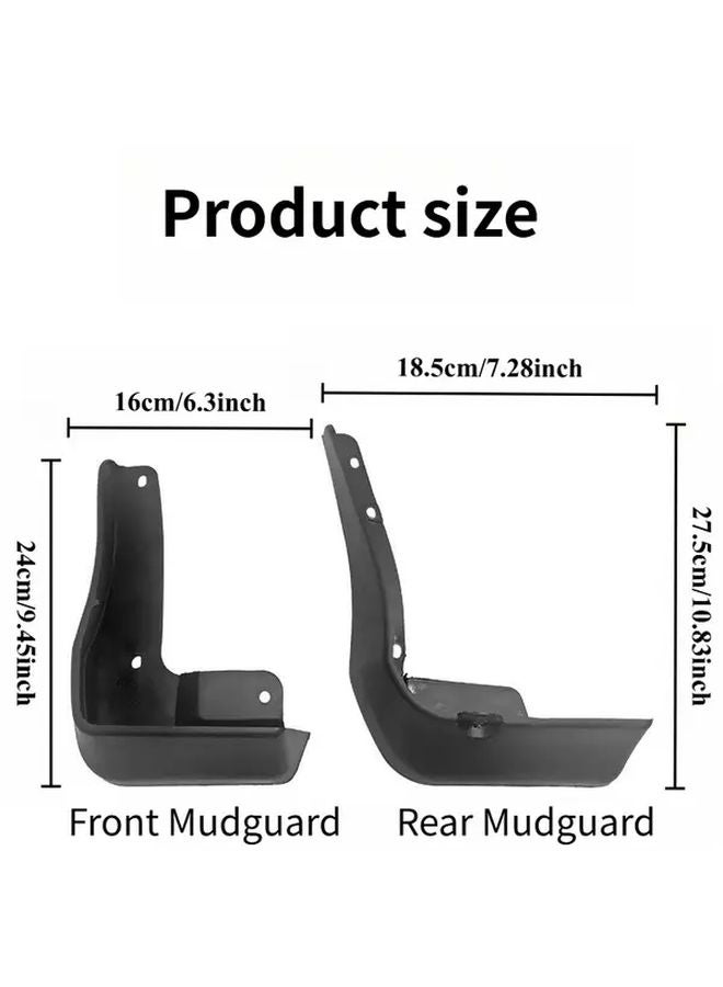 4 قطع مرايات حماية من الطين للسيارة باللون الأسود لهوندا أكورد الجيل العاشر 2018-2023 - Image 4