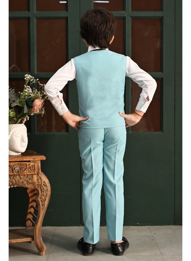 BT DEZINES Light Blue 3 Piece Suit Set for Boys - Image 2