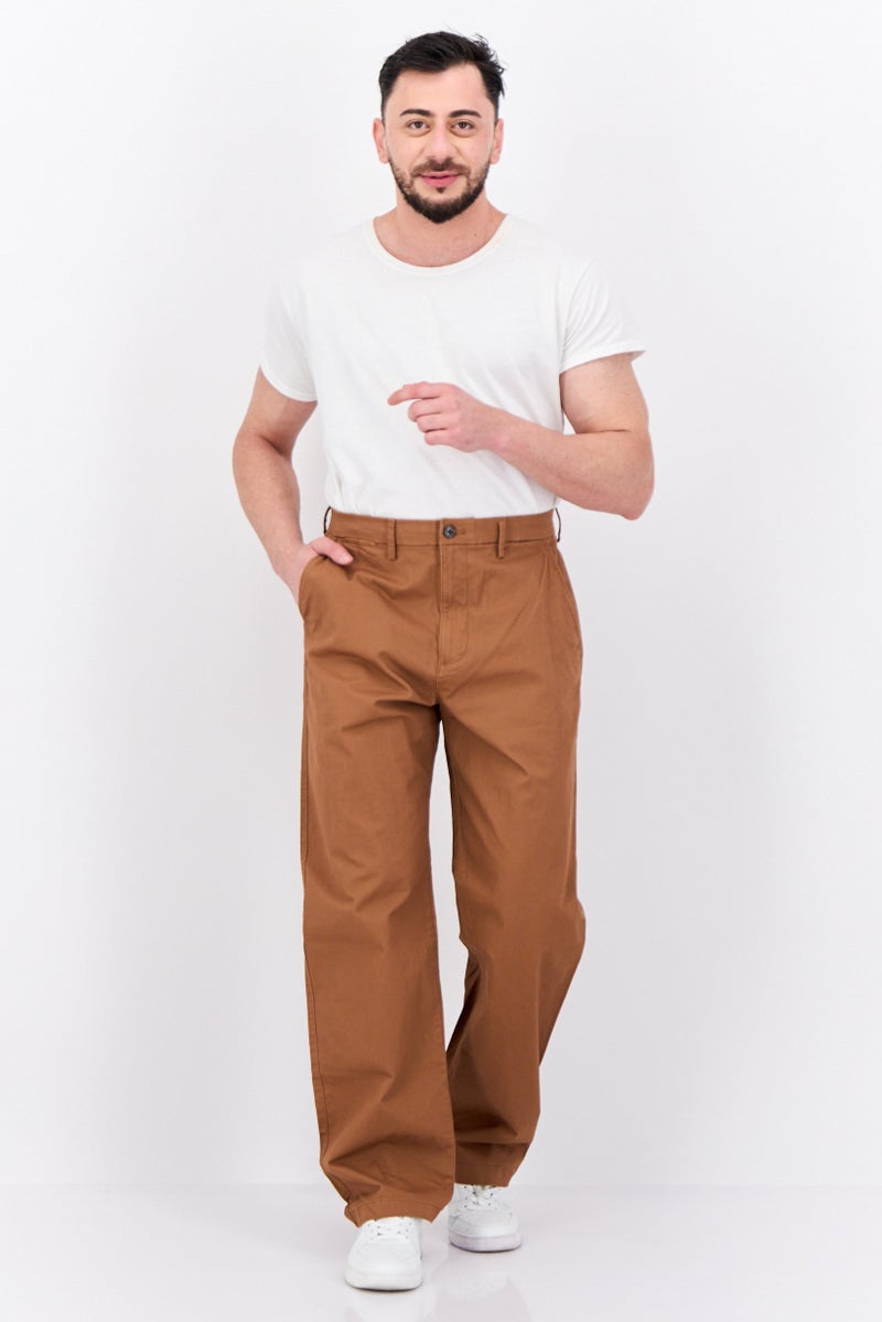GAP Men Regular Fit Solid Chino Pants, Brown  - Image 4