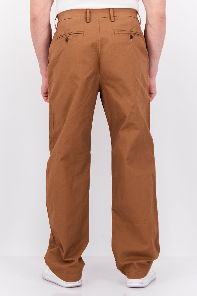 GAP Men Regular Fit Solid Chino Pants, Brown  - Image 3