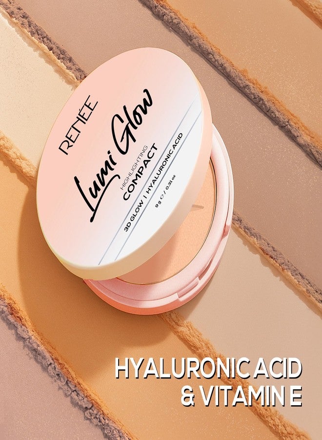 RENEE Lumi Glow Highlighting Compact- Satin Beige | 3D Glow, Buildable Coverage, Dewy Finish | Evens Skin Tone | With Hyaluronic Acid & Vitamin E| 9g - Image 4