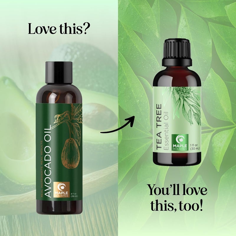 Maple Holistics Avocado Oil For Hair and Skin - 100% Pure Avocado Oil for Skin and Nail Care plus Dry Hair Treatment and Facial Oil Moisturizer - Natural Hair Oil and Carrier Oil for Essential Oils Mixing (4 Fl Oz) - Image 5