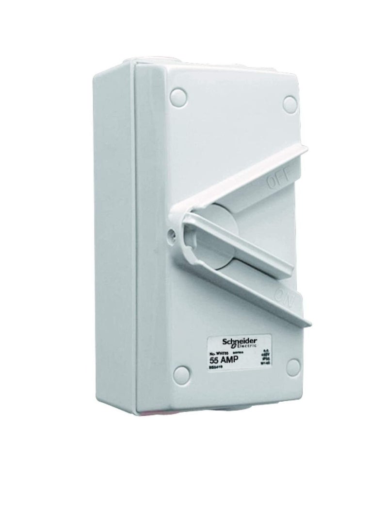 Schneider Electric 55A 440V Surface Mount Triple Pole Isolating Switch IP66 weatherproof - Image 2