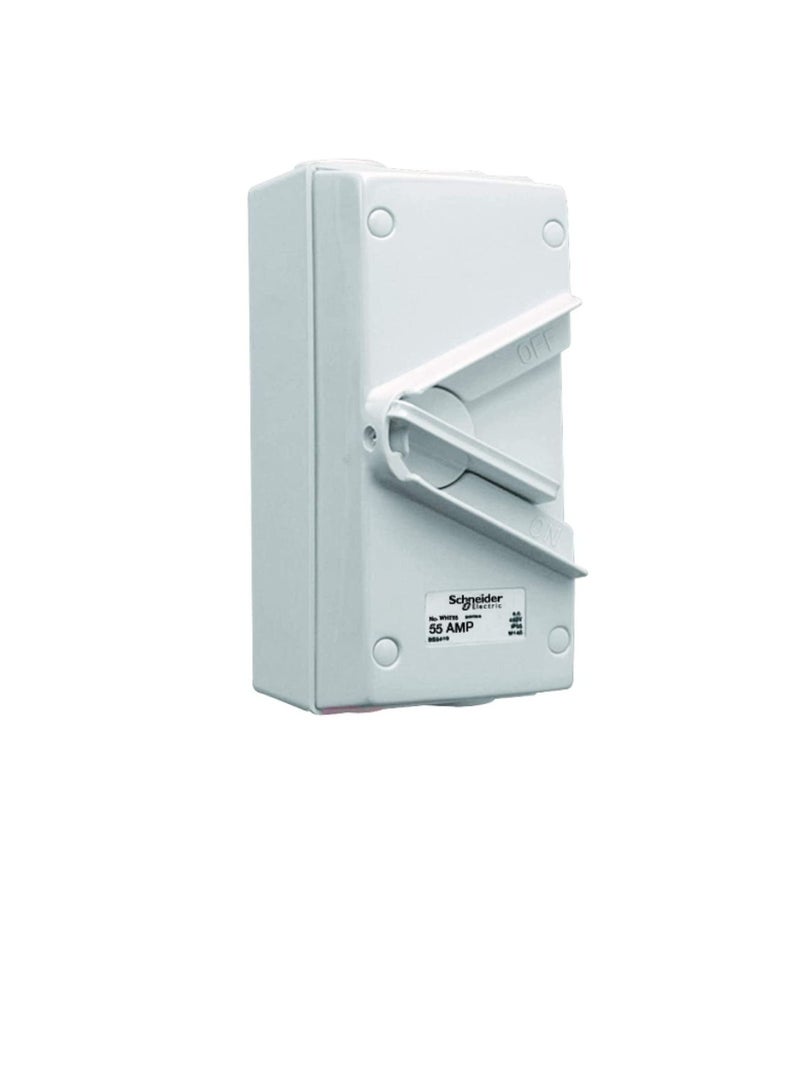 Schneider Electric 55A 440V Surface Mount Triple Pole Isolating Switch IP66 weatherproof - Image 1