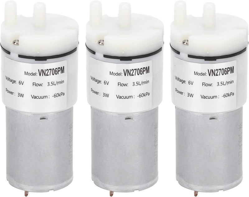 DC 6 V 3 W Water Pump - 3 Pieces Micro Submersible Motor VN2706PM - 3.5 Liters per Minute Flow Rate - 100 KPa Pressure for Aquarium Fish Tank Tabletop Fountain and Hydroponics - Image 1