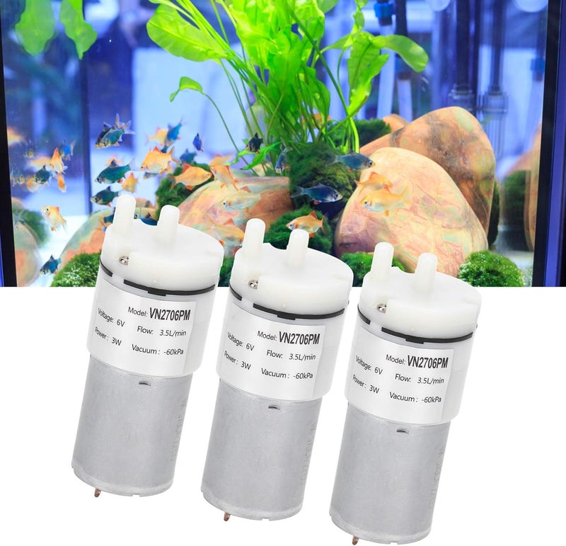 DC 6 V 3 W Water Pump - 3 Pieces Micro Submersible Motor VN2706PM - 3.5 Liters per Minute Flow Rate - 100 KPa Pressure for Aquarium Fish Tank Tabletop Fountain and Hydroponics - Image 2
