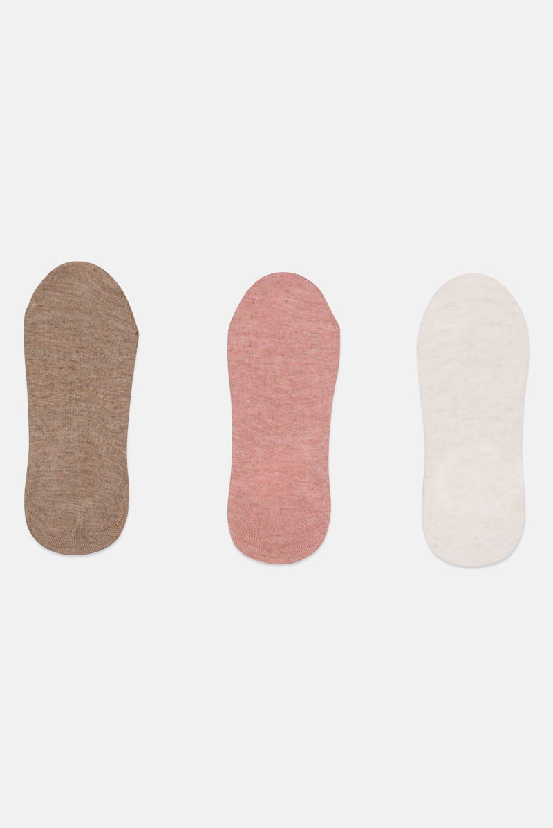 Lemon Women 3 Pairs Invisible Socks, Multicolor - Image 2