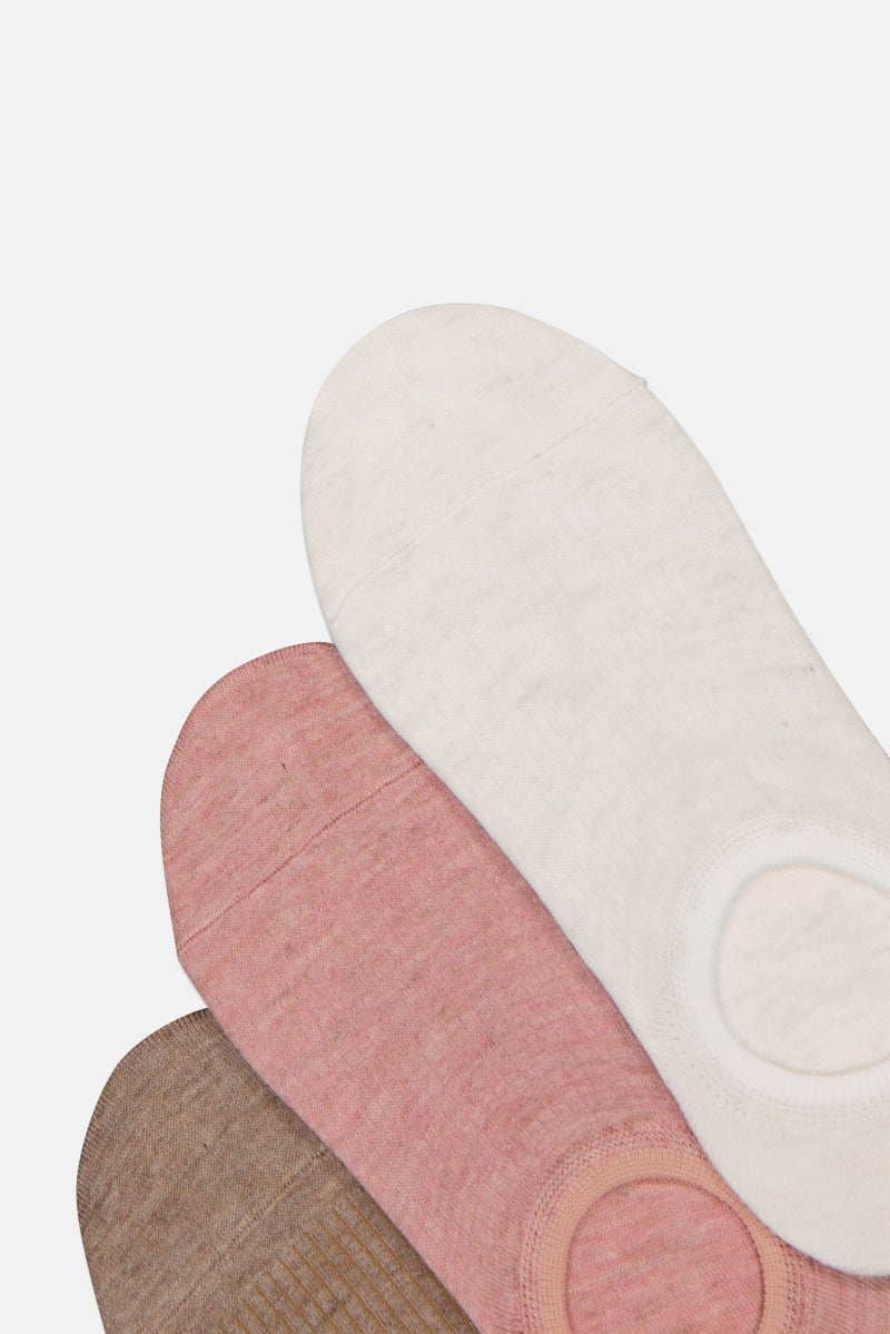 Lemon Women 3 Pairs Invisible Socks, Multicolor - Image 3