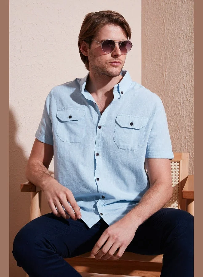 Buratti  Buratti Button-down Collar Cotton Slim Fit Pocket Shirt Men's SHIRT CF21S111153 for Men | Best Price UAE