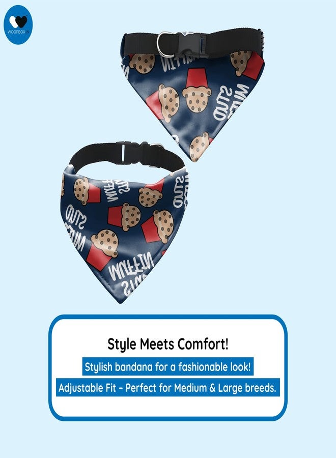 W Dog Bandana Collar Adjustable by W | This Beautiful Gorgeous Design Dog Collar Bandana Scarf is Perfect Styling Accessory for Dogs (L, Stud Muffin) - Image 1