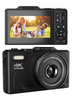 IqwiCam 4K Digital Camera, 64MP 18X Digital Zoom Auto Focus Vedio Camera with 3in Flip Screen, Cameras Digital, Portable Camera with Webcam Function, Vlogging Camera for Travel, Digital camera as a gift  - Image 1