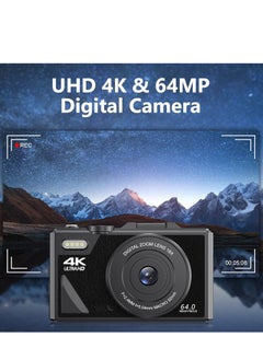 IqwiCam 4K Digital Camera, 64MP 18X Digital Zoom Auto Focus Vedio Camera with 3in Flip Screen, Cameras Digital, Portable Camera with Webcam Function, Vlogging Camera for Travel, Digital camera as a gift  - Image 2